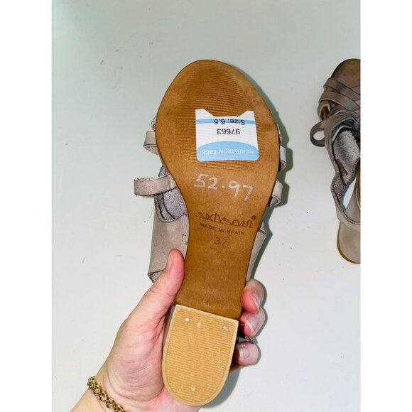 B2 SixtySeven womens heels leather shoes topshop Nordstrom 37 6.5 STRAPPY - Picture 5 of 5